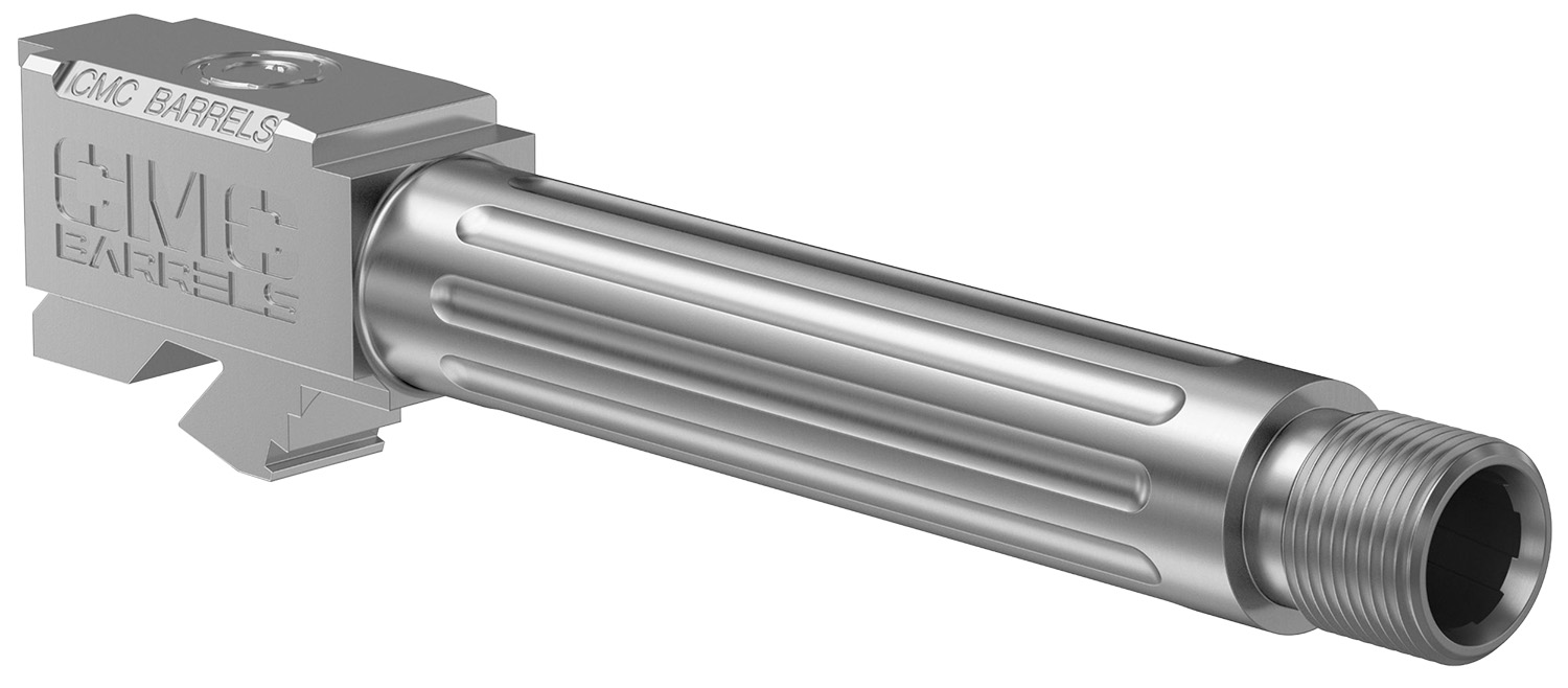 CMC Triggers 75525 Match Precision  9mm Luger 4.01" Fluted/Match Grade/Threaded Bead Blasted Stainless Steel, Compatible w/ Glock 19 Gen3-4