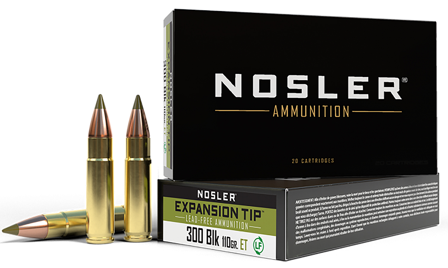 Nosler 40660 E-Tip 300Blackout 110gr E Tip Lead Free 20 Per Box/20 Case