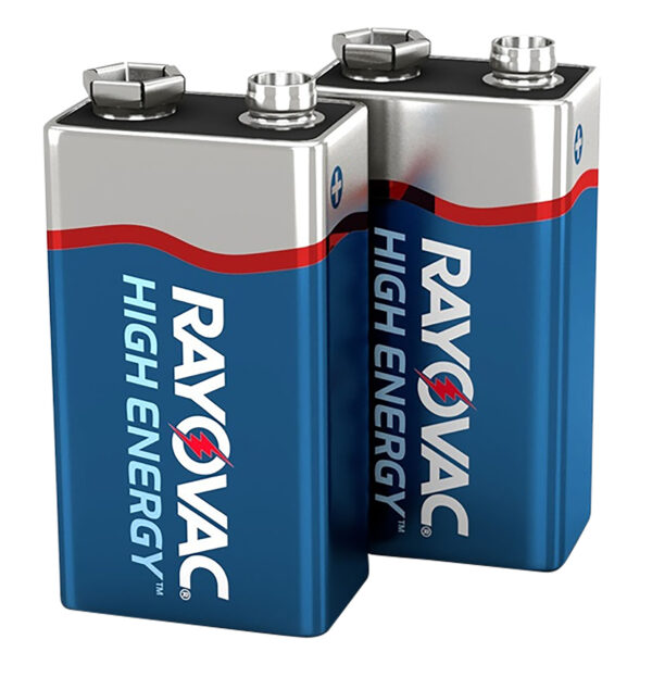 Rayovac A16042JT 9V HIGH  ENERGY Alkaline Batteries  Silver/Blue 9 Volts 565 mAh (2) Single Pack