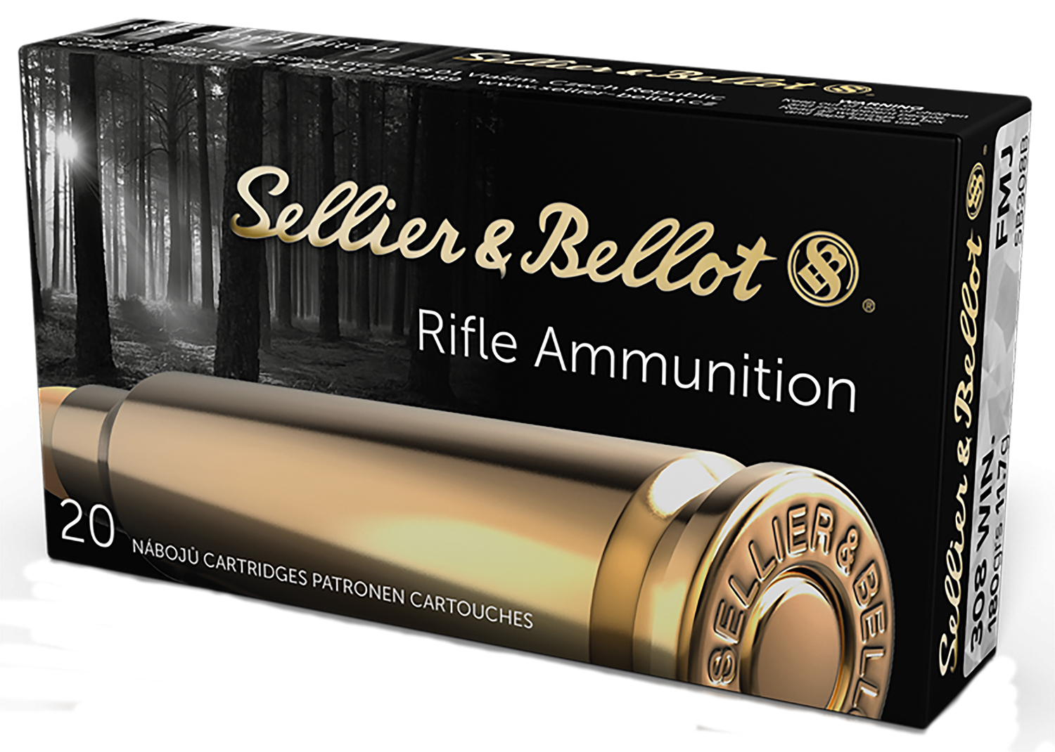Sellier & Bellot SB308B Rifle  308Win 180gr Full Metal Jacket 20 Per Box/25 Case