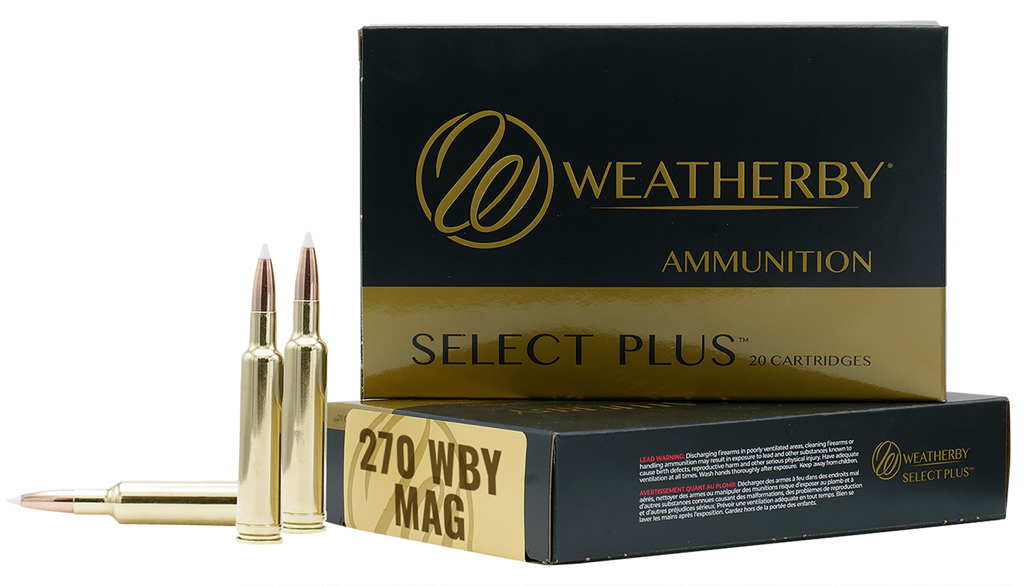 Weatherby N270150PT Select Plus  270WthbyMag 150gr Nosler Spitzer Partition 20 Per Box/10 Case
