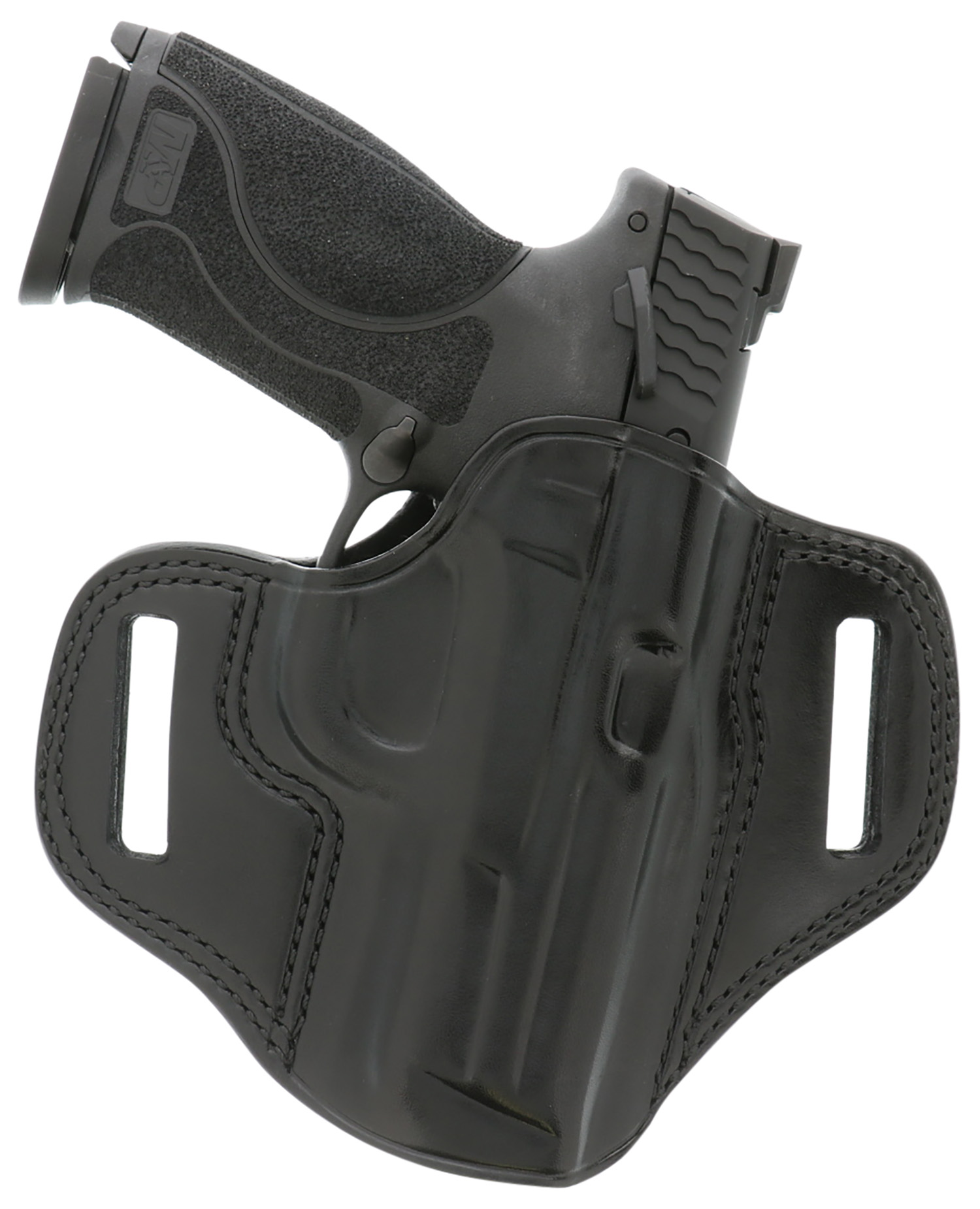 Galco CM224B Combat Master OWB Black Leather Belt Slide Compatible w/Ruger Security-9/Glock 17/Glock 22 Gen2-5 Belt 1.75" Wide Right Hand