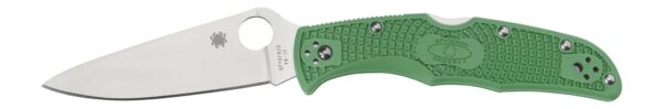 Spyderco C10FPGR Endura 4 Lightweight 3.75" Folding Clip Point Plain VG-10 SS Blade Green Bi-Directional Texturing FRN Handle Includes Pocket Clip