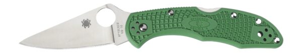 Spyderco C11FPGR Delica 4 Lightweight 2.88" Folding Drop Point Plain VG-10 SS Blade Green Bi-Directional Texturing FRN Handle Includes Pocket Clip