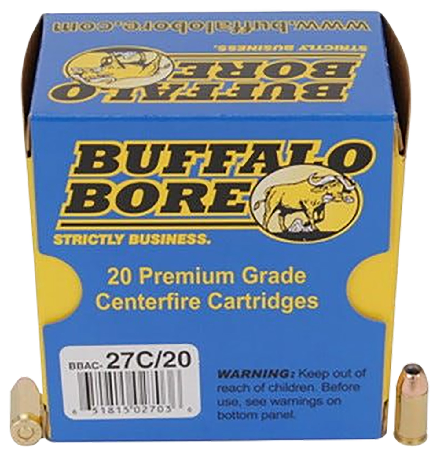 Buffalo Bore Ammunition 27C20 Personal Defense Strictly Business 380ACP +P 90gr Jacketed Hollow Point 20 Per Box/12 Case