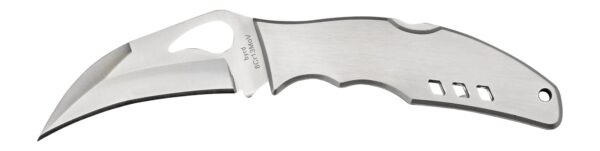 Spyderco BY07P Byrd Crossbill 3.50" Folding Hawkbill Plain 8Cr13MoV SS Blade, Stainless Steel Handle Includes Pocket Clip