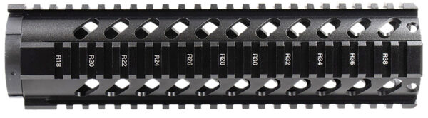 Aim Sports MT061 AR Handguard  10" Mid-Length Style Made of Aluminum with Black Anodized Finish & Quad Rail