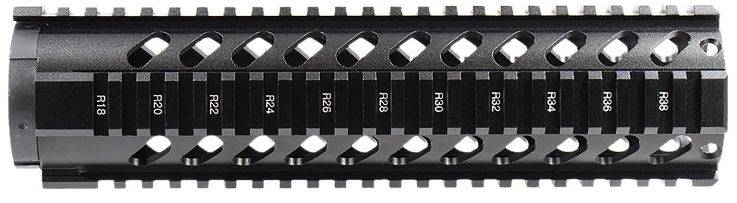 Aim Sports MT061 AR Handguard  10" Mid-Length Style Made of Aluminum with Black Anodized Finish & Quad Rail