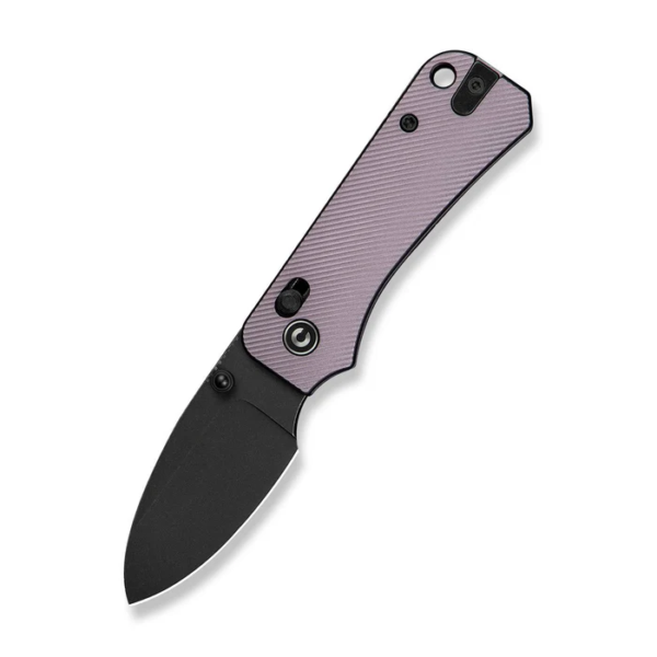 CIVIVI Baby Banter 2 Thumb Stud & Crossbar Lock Knife Purple Aluminum Handle 2.34" Black Stonewashed Nitro-V Blade (C23074-2)