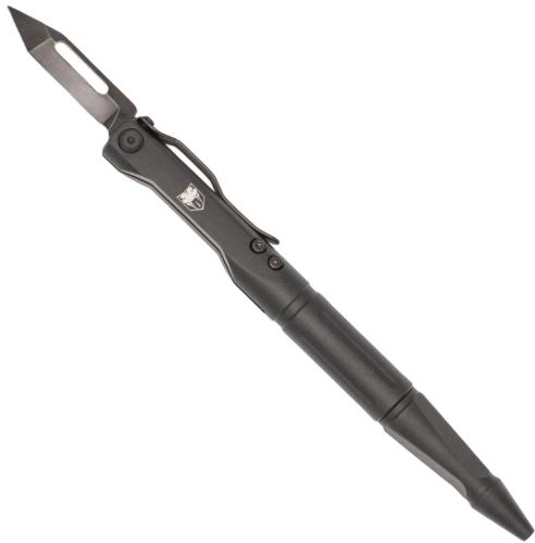 CobraTec Scribe Pen Knife with 1.5" Blade and Pocket Clip - Black