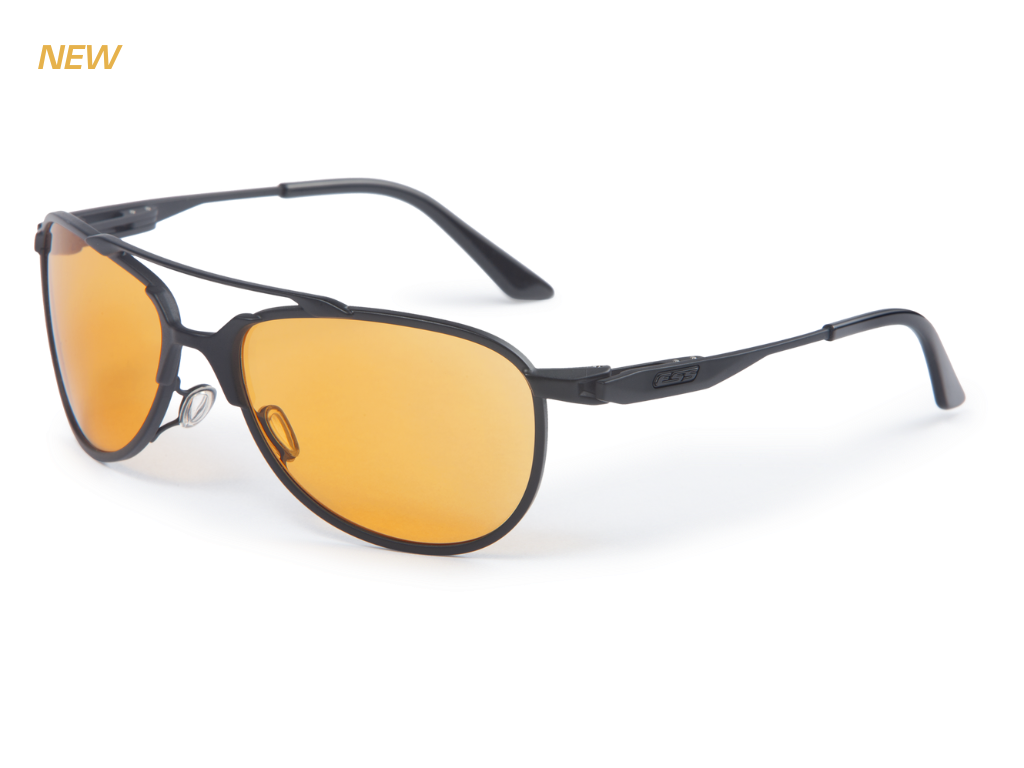 ESS inVINCEible Aviator Ballistic Eyewear with Smoke Gray and Hi-Def Rust Orange Lenses
