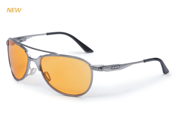 ESS inVINCEible Aviator Ballistic Eyewear with Smoke Gray & Hi-Def Rust Orange Lenses