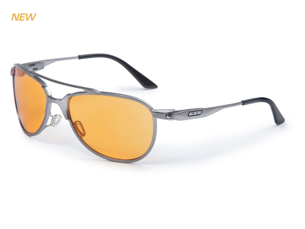 ESS inVINCEible Aviator Ballistic Eyewear with Smoke Gray & Hi-Def Rust Orange Lenses