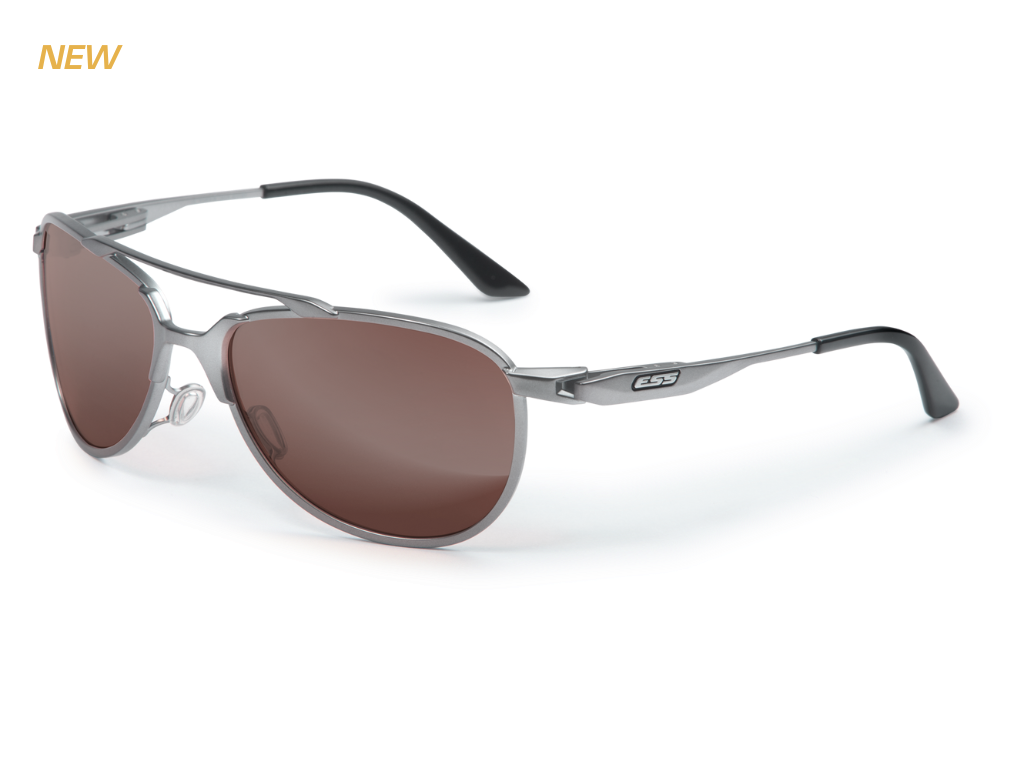 ESS inVINCEible Aviator Ballistic Eyewear with Smoke Gray & Hi-Def Rust Orange Lenses