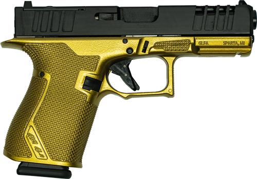 GLFA 19 STRIKER 9MM 4" 15 SHOT - BLACK SLIDE GALAXY GOLD FRAME