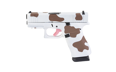 Glock 43X Rail 9mm 15-Round Pistol with Brown Cow Print Cerakote Finish