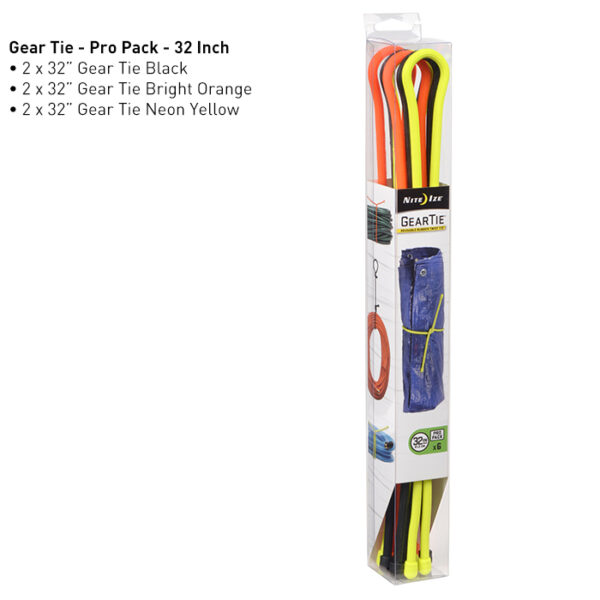Nite Ize Gear Tie ProPack 32" - 6 Pack - Assorted Colors