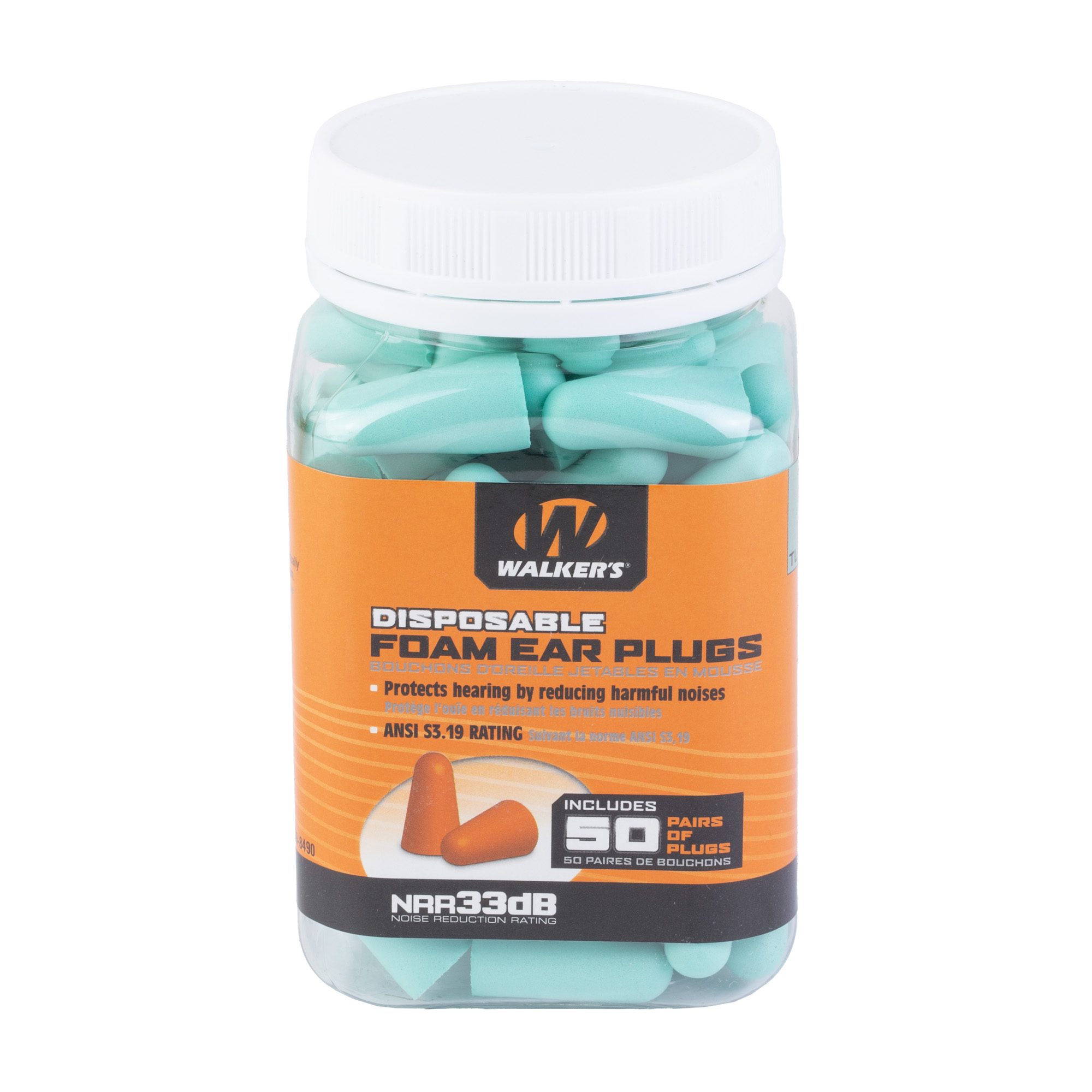 Walker's Foam Ear Plugs 50-Pair Pack – Teal