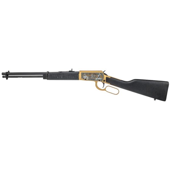 Rossi Rio Bravo Theodore Roosevelt Engraved .22 LR Lever Action Rifle 18" Barrel Wood Stock PVD Gold
