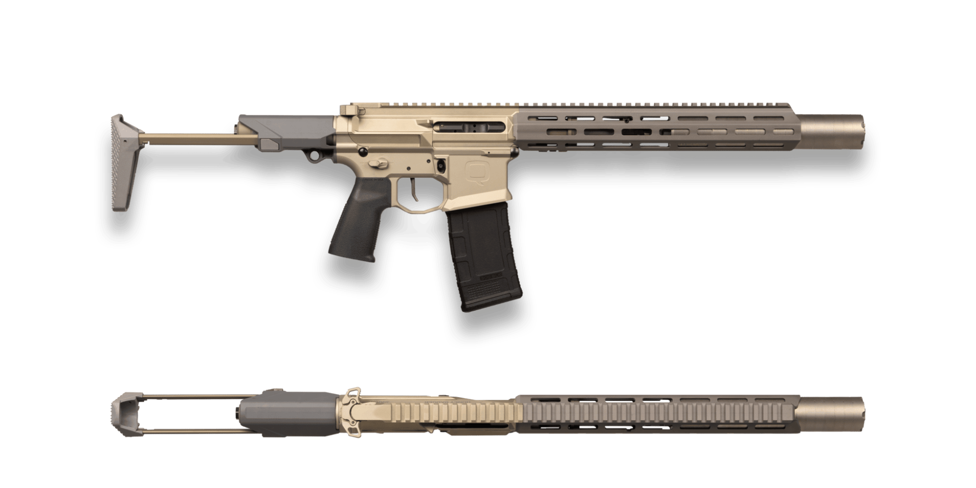 Q Honey Badger SBR SD 300 Blackout 7" Barrel Sniper Grey Pistol with Geissele Trigger